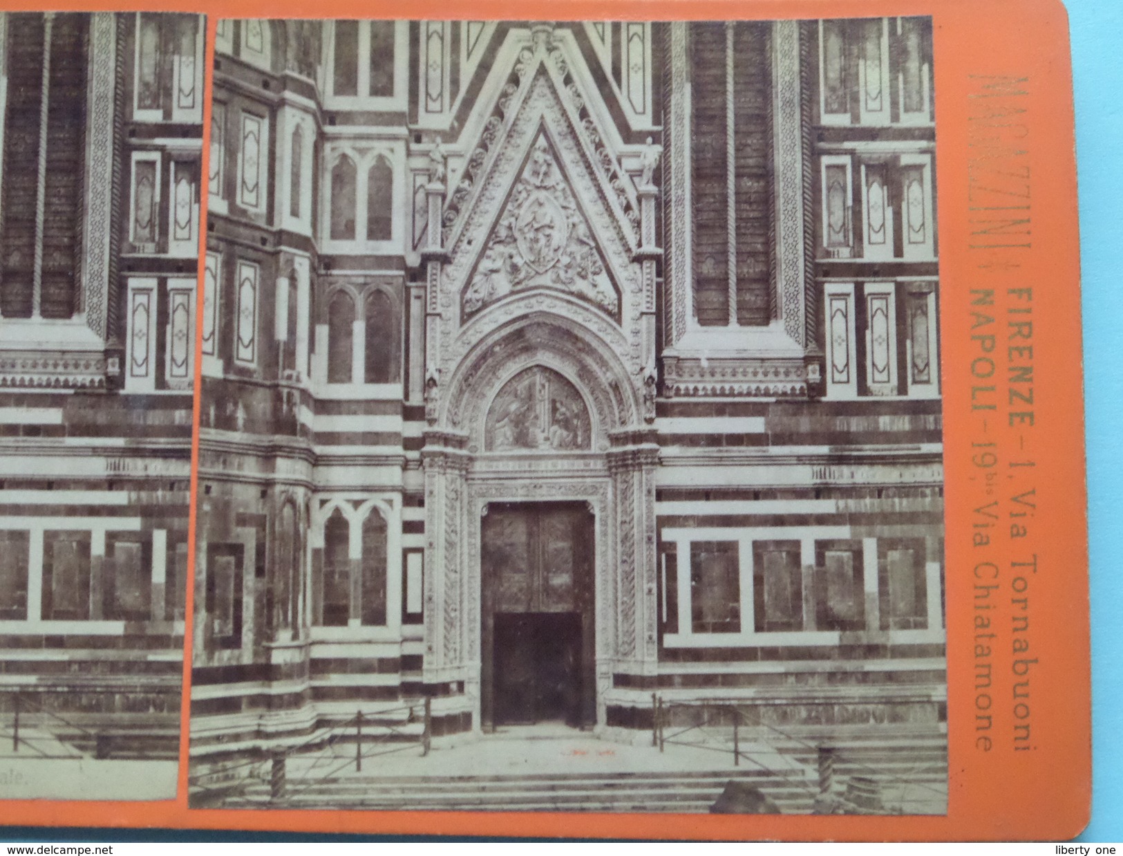 FIRENZE Porta Laterale Della CATHEDRALE (3148) Stereo Photo G. BROGI Firenze Napoli ( Voir Photo Pour Detail ) ! - Stereoscopio