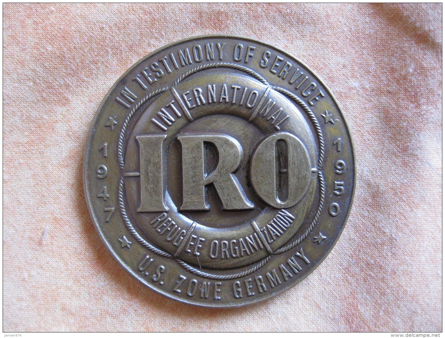 Médaille The International Refugee Organization (IRO) 1947-1950 US ZONE GERMANY . - Altri & Non Classificati