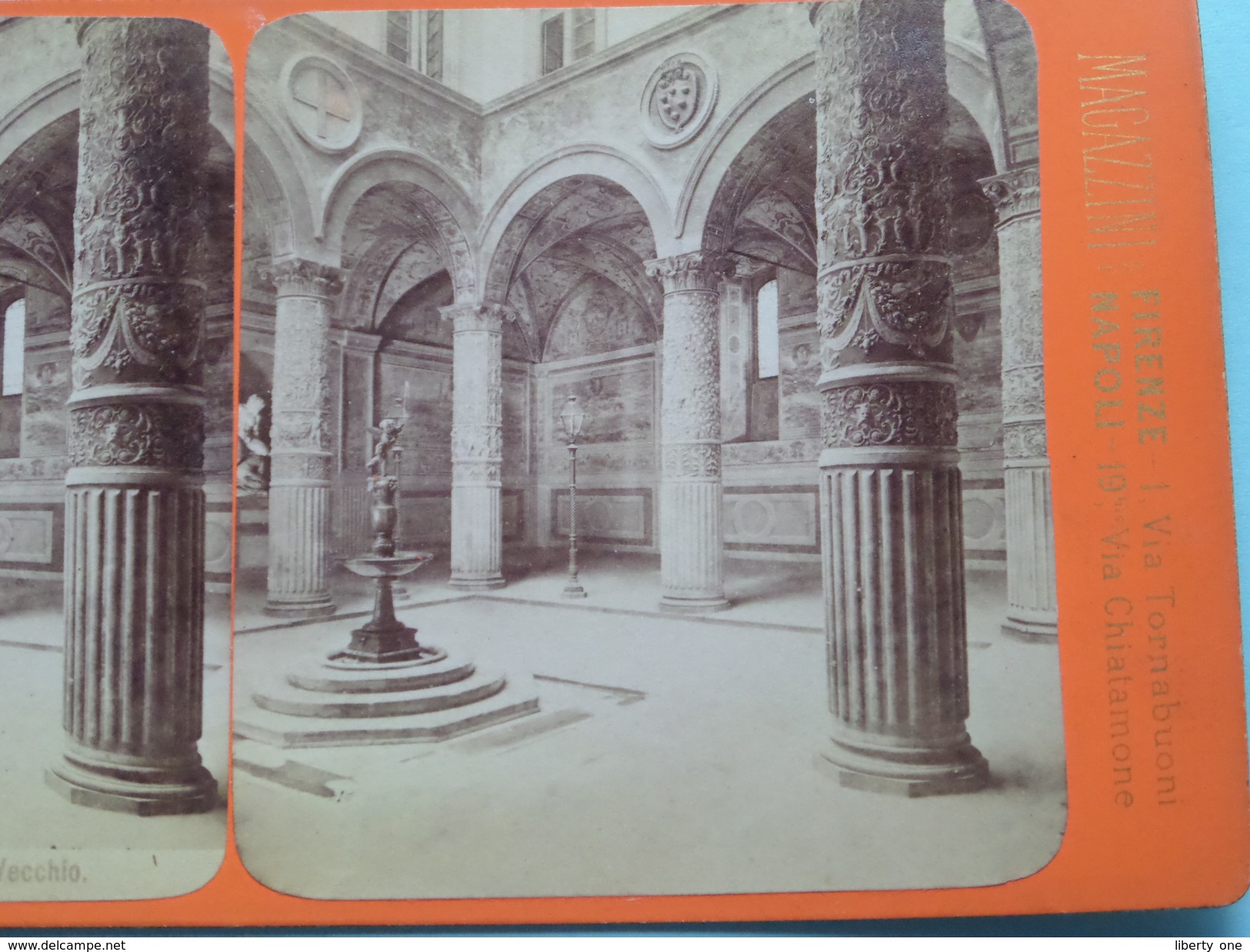 FIRENZE Cortile Di Palazzo Vecchio (3036) Stereo Photo G. BROGI Firenze Napoli ( Voir Photo Pour Detail ) ! - Photos Stéréoscopiques