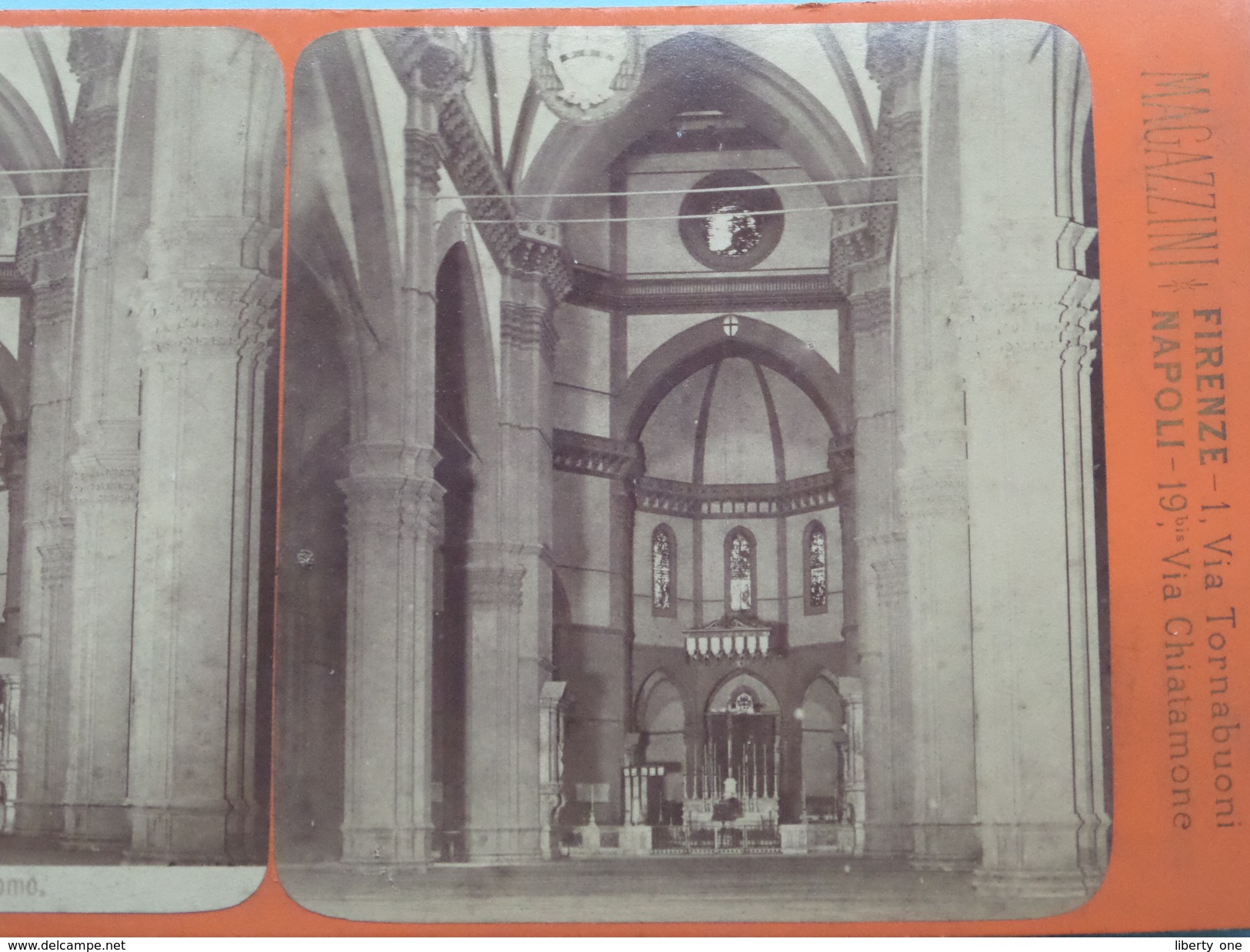 FIRENZE Interno Del DUOMO (3523) Stereo Photo G. BROGI Firenze Napoli ( Voir Photo Pour Detail ) ! - Photos Stéréoscopiques