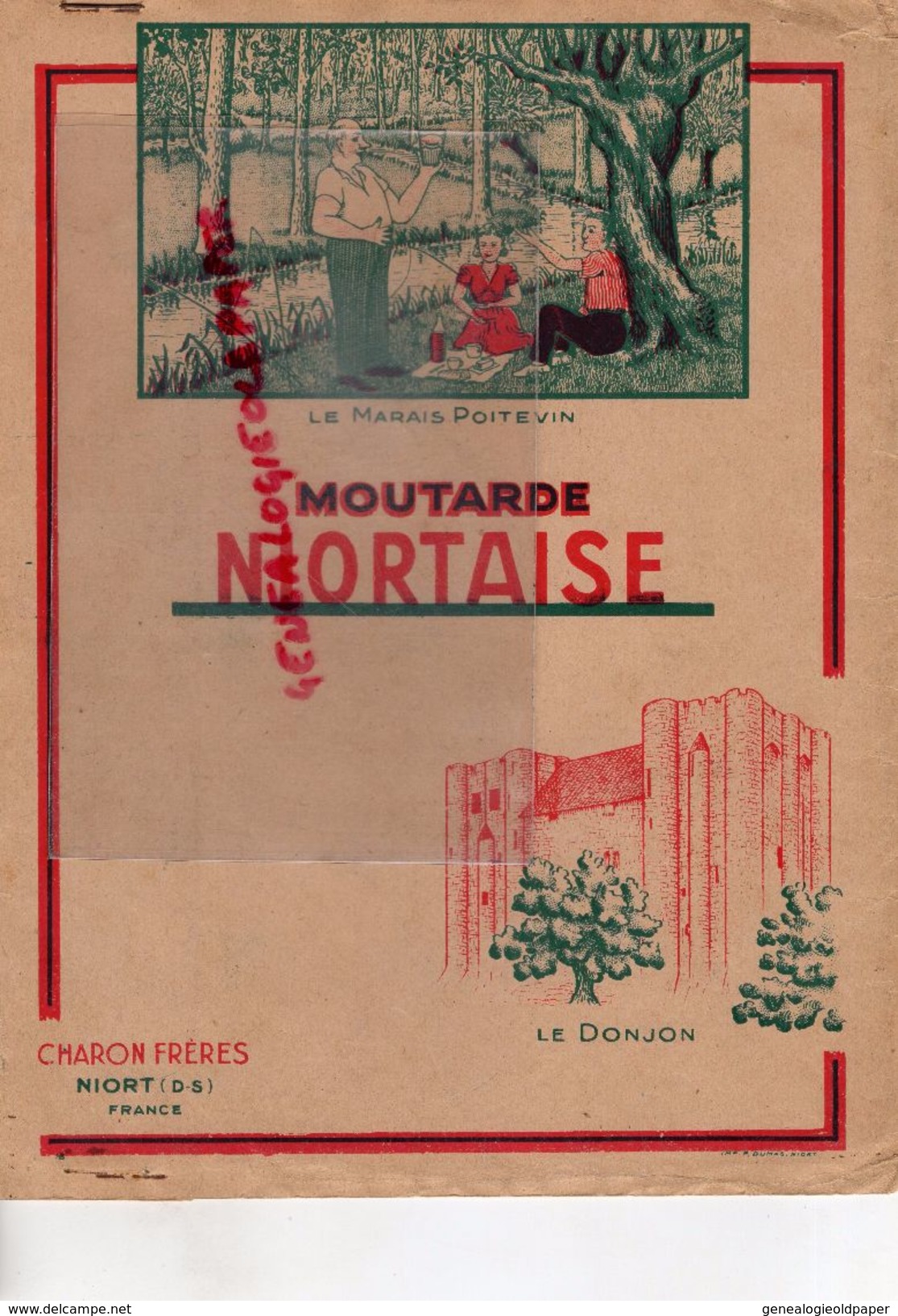 79 - NIORT - RARE PROTEGE CAHIER CHARON FRERES- MOUTARDE NIORTAISE- JEAN MICHEL PIERRE 1952-1953-MARAIS POITEVIN-DONJON - Omslagen Van Boeken