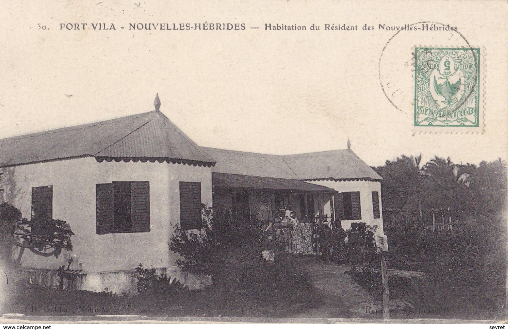 NOUVELLES HEBRIDES . - PORT VILA. - Habitation Du Résident Des Nouvelles-Hébrides. Carte RARE - Autres & Non Classés