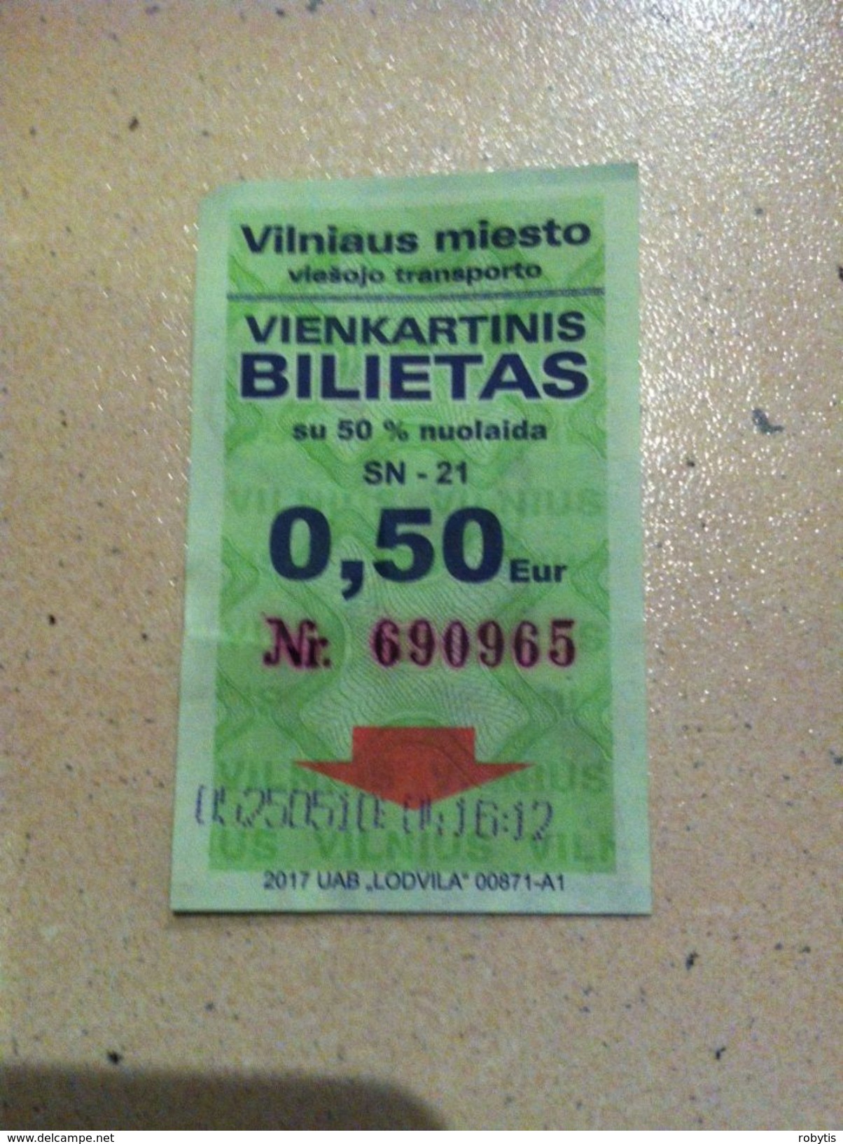 Lithuania Vilnius One Way Ticket - Bus 2017 - Europa