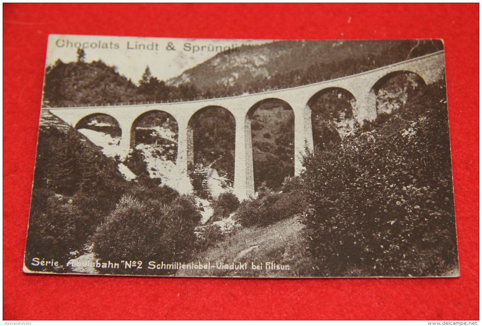Grisons Engadin Bei Filisur Albulabahn 1905 Advertising Chocolats Lindt &amp; Sprungli - Filisur