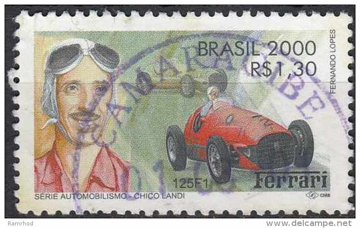BRAZIL 2000 Motor Racing Personalities - 1r30 Chico Landi And Ferrari 125 Formula 1 Racing Car  FU - Used Stamps
