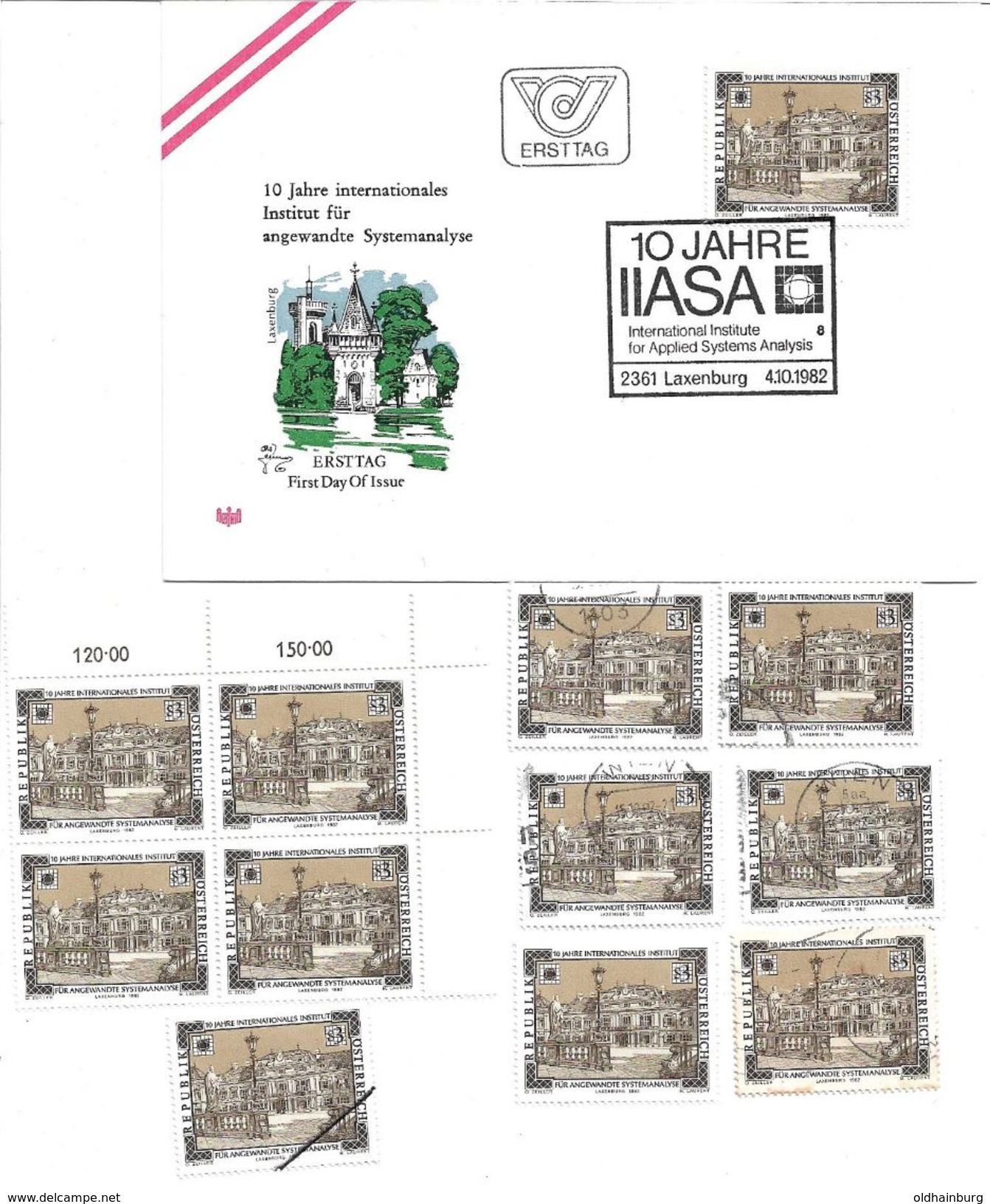 1505i: Österreich 1982, Raumfahrttechnik, IIASA, Ersttag, 10mal **/o, Plus Mustermarke- 2361 Laxenburg - Laxenburg