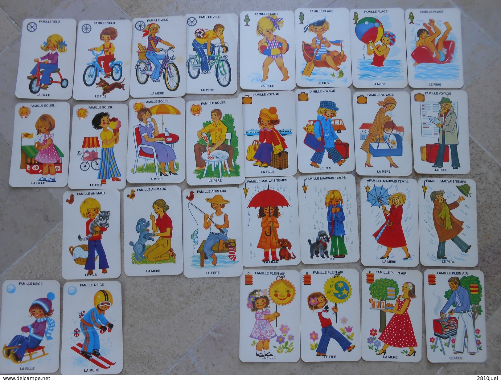 Jeu Des 8 Familles Neige,Plein Air,Soleil,Voyage, Vélo, Plage,Animaux, Mauvais Temps- 3 Cartes Manquantes- - Autres & Non Classés