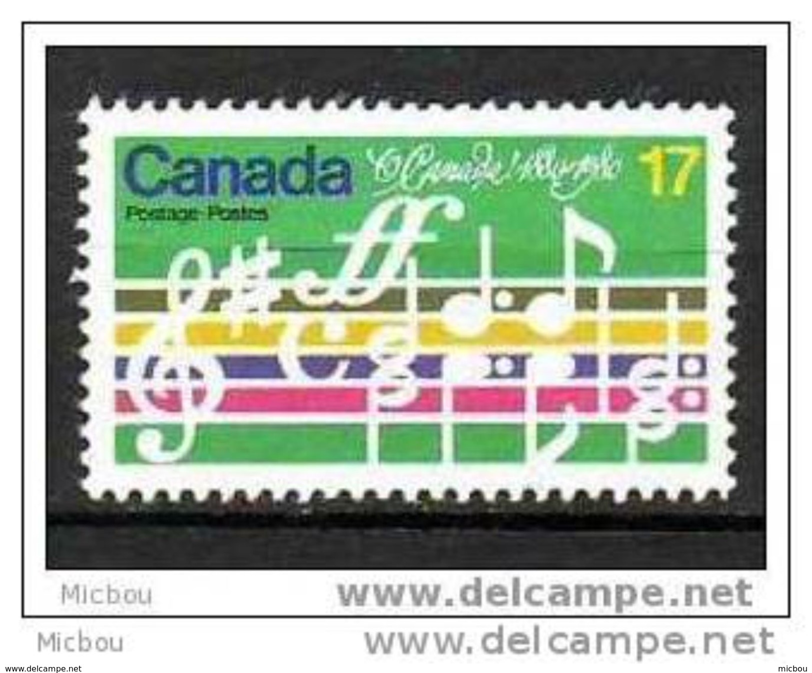 Canada, 1980, #857, Partition De L'hymne National, Musique, Music, Portée, Clé De Sol - Neufs