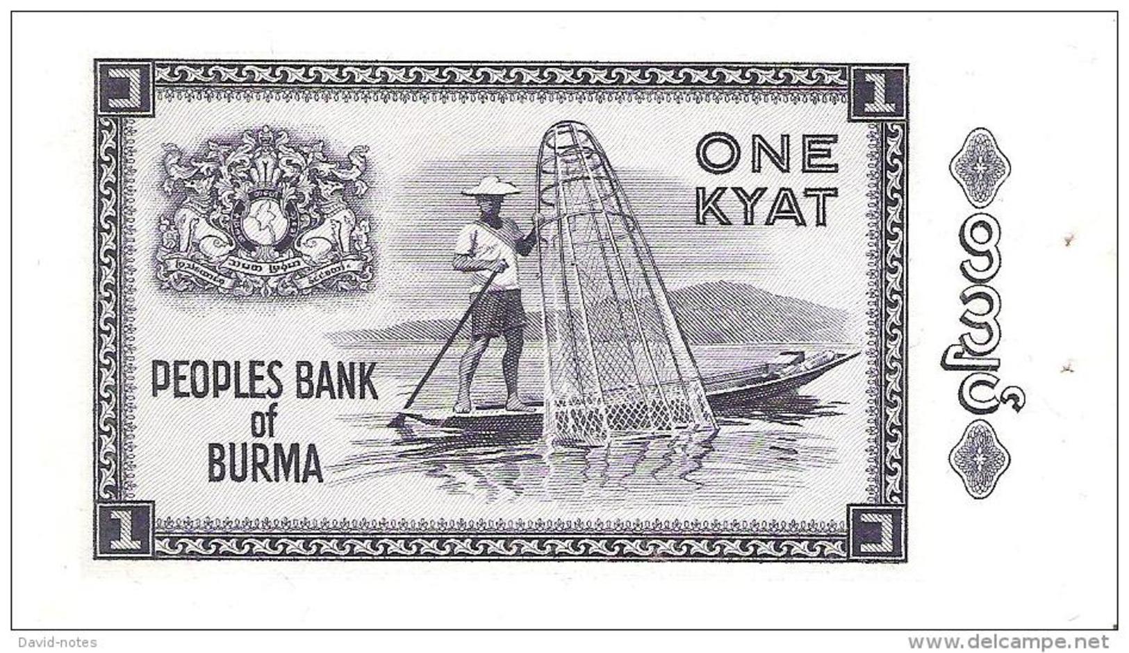 Burma - Pick 52 - 1 Kyat 1965 - XF+ - Myanmar