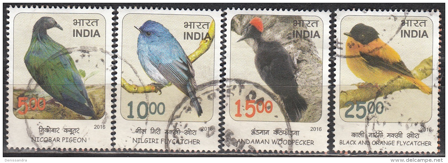 India 2016 Oiseaux O Cachet Rond - Used Stamps