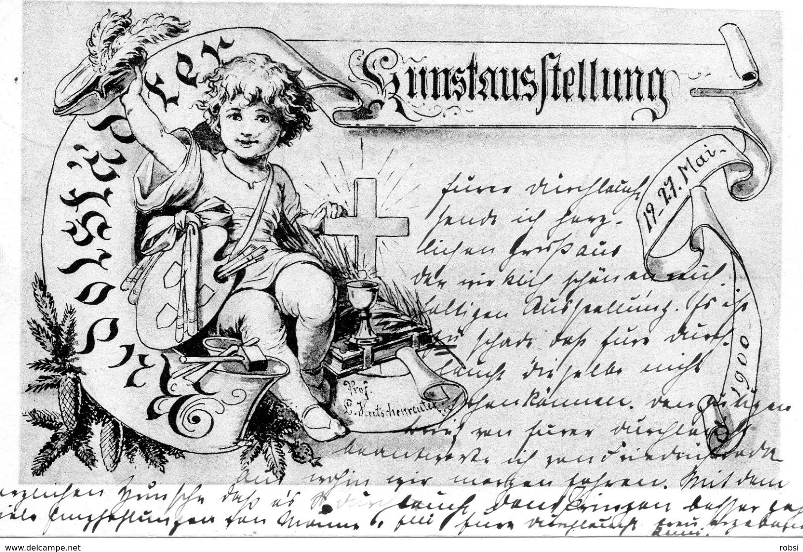 Thuringen, Rudolstadt, Ed Schreiner, Kunstaustellung 1900, Prof Hutschencute,  Carte Très Rare - Rudolstadt