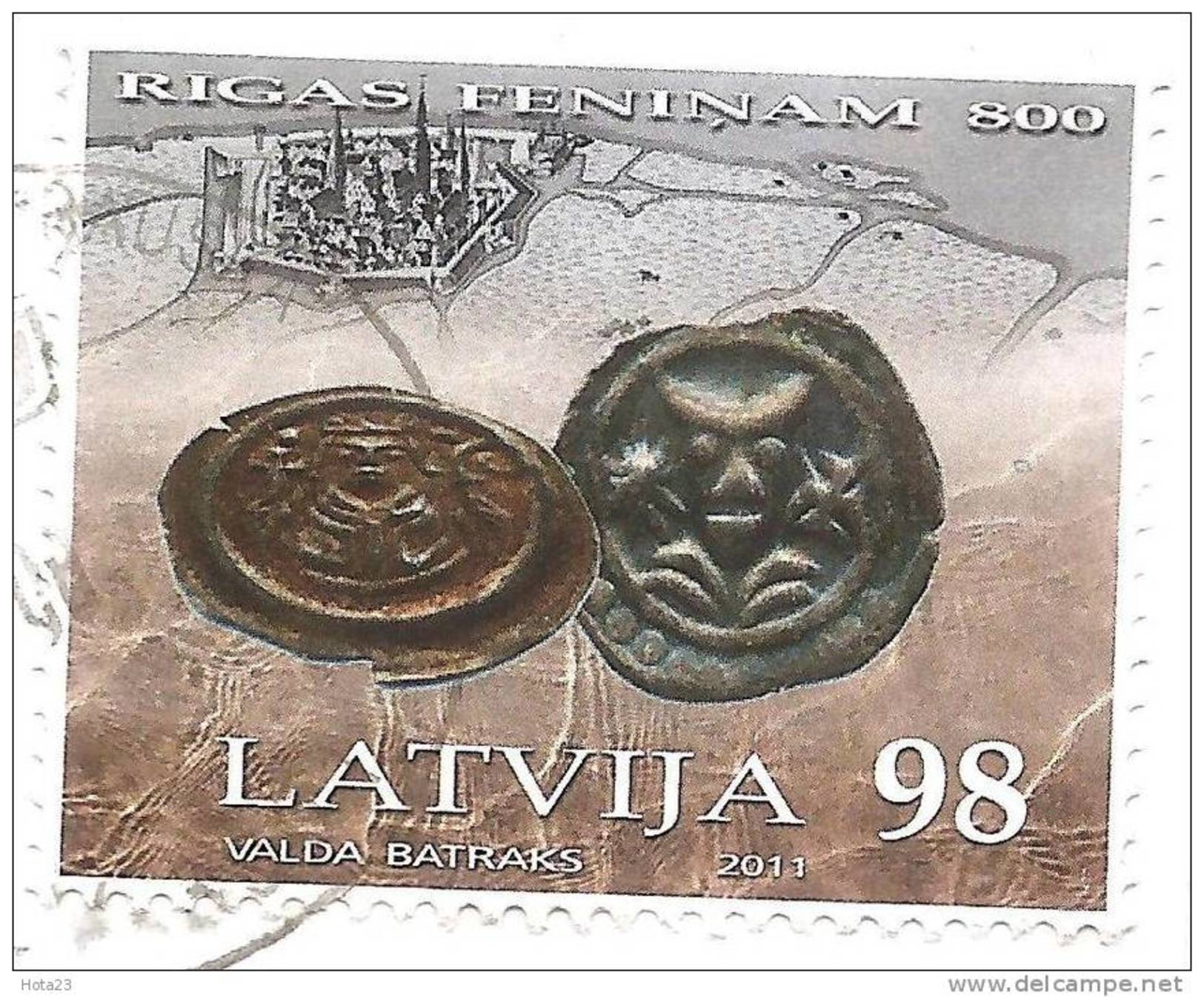 Latvia 2011 -  800 Years Of Pfennig Of Riga Coin Bishop  Used (o) - Latvia