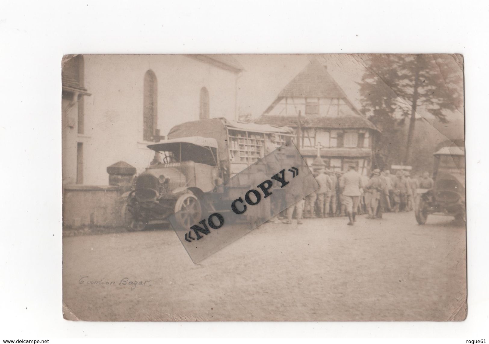 DIEFMATTEN - ( Haut Rhin ) Alsace -   Photo Format 17 Cm Par 11 Cm - Camion BAZAR Pendant La 1er Guerre Mondiale - Guerre, Militaire