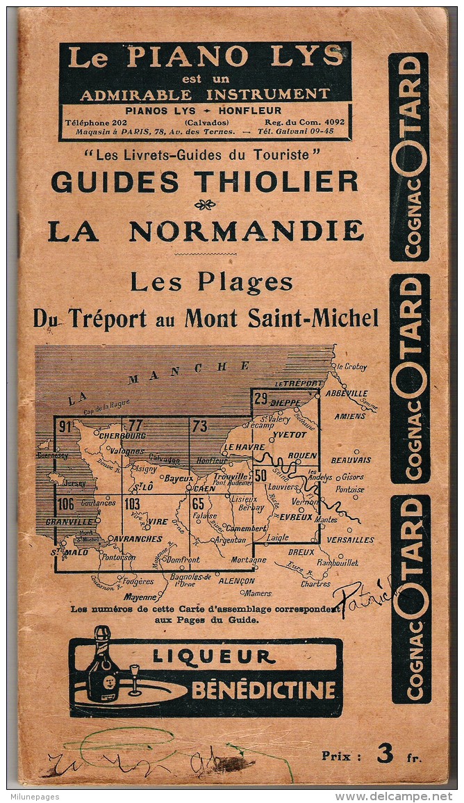 Guide THIOLIER Normandie Tréport  Mont St Michel 1926 - Turismo