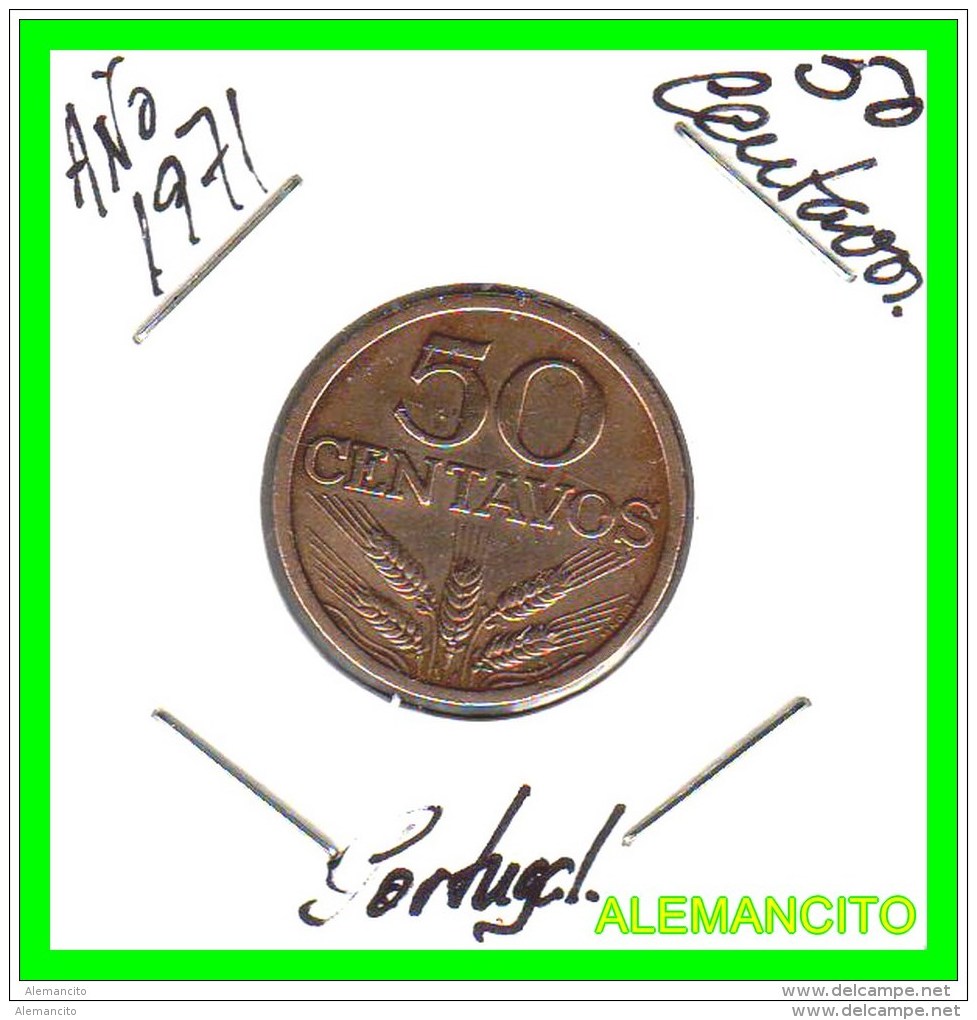 PORTUGAL  MONEDA DE 50 CENTAVOS  AÑO 1970 - Portugal