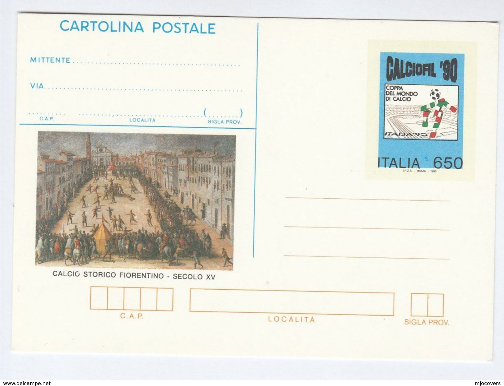 1986 Italy CALCIOFIL Football WORLD CUP Postal STATIONERY Card Stamps Soccer Sport Cover - Covers & Documents