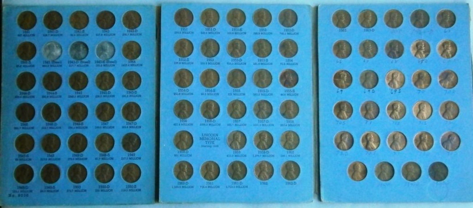 US 1909-1974 Lincoln Cents Collection In Whitman Albums - Collections