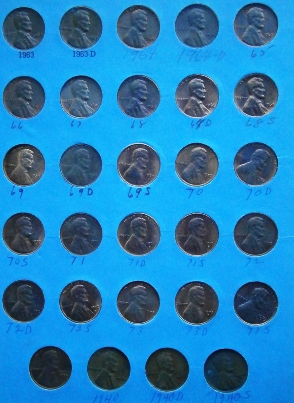 US 1909-1974 Lincoln Cents Collection in Whitman Albums