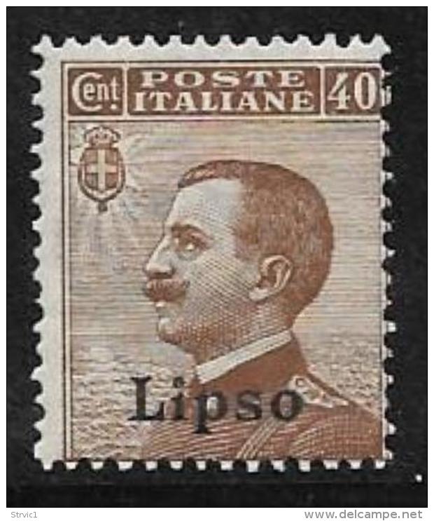 Italy Aegean Islands Lisso, Scott # 7 Mint Hinged Italy Stamp Overprinted,  1912 - Aegean (Lipso)