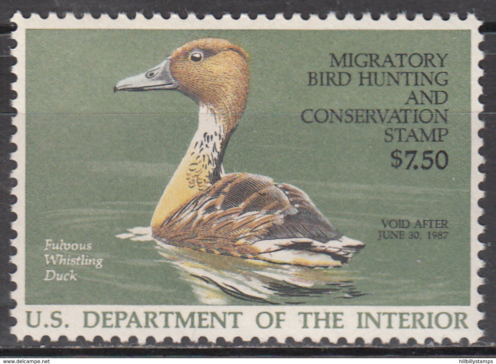 UNITED STATES    SCOTT NO. RW53    MINT HINGED     YEAR  1986 - Duck Stamps