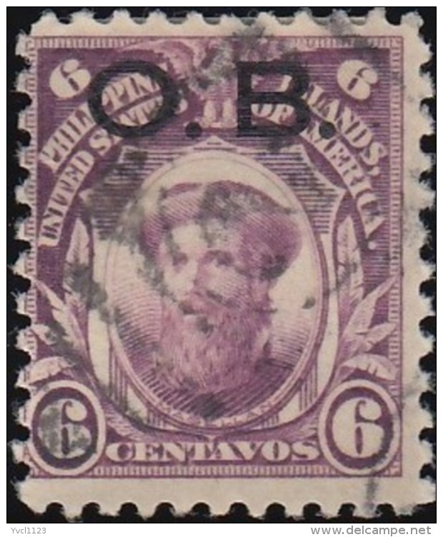 PHILIPPINES - Scott #O7 Ferdinand Magellan 'Overprinted' / Used Stamp - Philippines