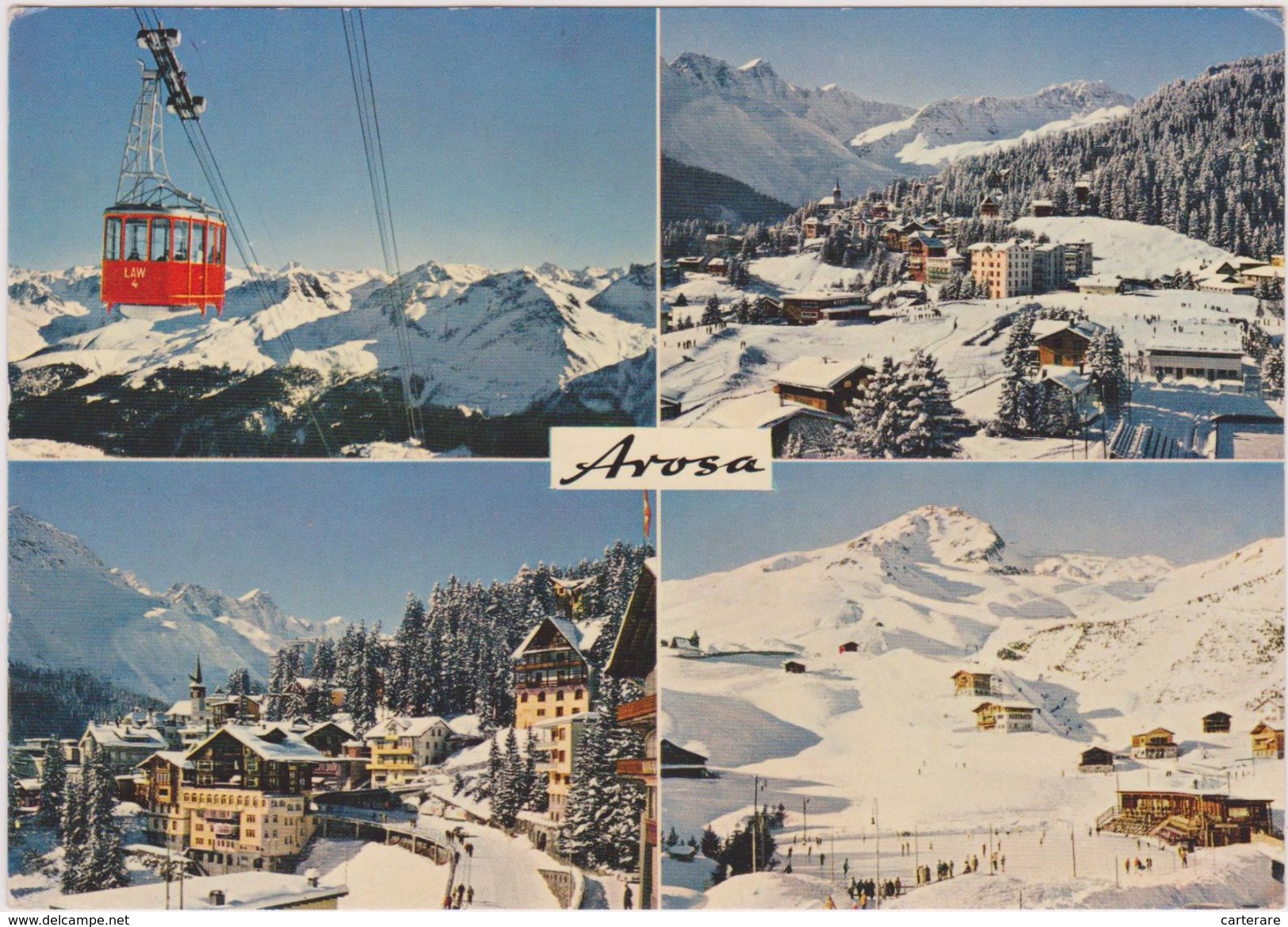 SUISSE,SCHWEIZ,SVIZZERA,SWITZERLAND,HELVETIA,SWISS ,GRISONS,AROSA,TELEPHERIQUE,TELEFERIQUE,1962,SKI - Arosa