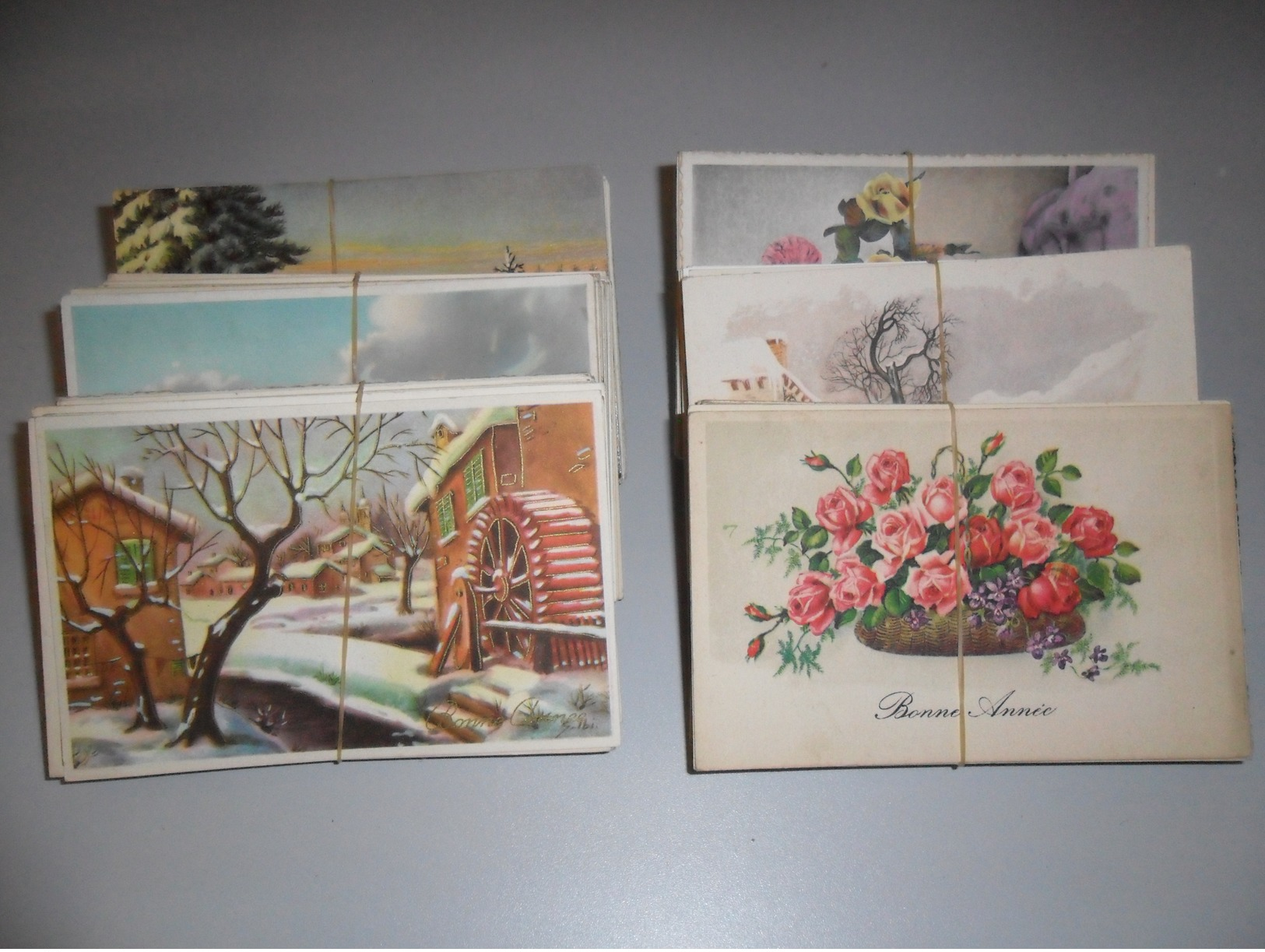 Grand Lot De 300 Cartes Postales Semi - Modernes Pet.form. De Fantaisie Fleurs + Paysages  300 Postkaarten Van Fantasie - 100 - 499 Cartes