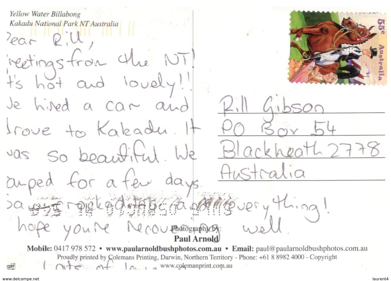 (328) Australia - (with Satamp At Back Of Card) - NT - Kakadu - Kakadu