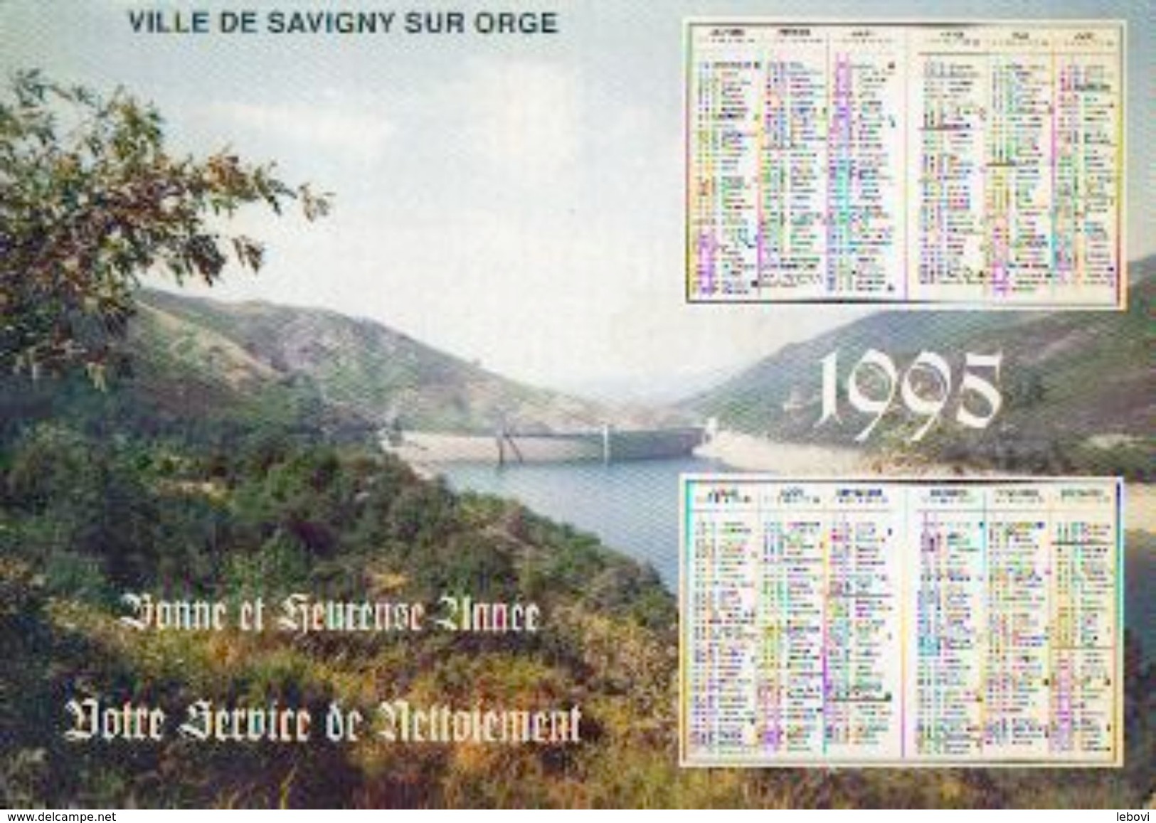 (FRANCE) Ville De SAVIGNY SUR ORGE -calendrier Des éboueurs 1995 - Grand Format : 1991-00