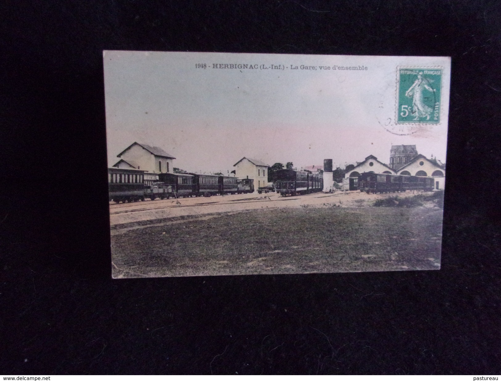 Herbignac . La Gare , Vue D ' Ensemble  . Les Trains  .Voir 2 Scans . - Herbignac