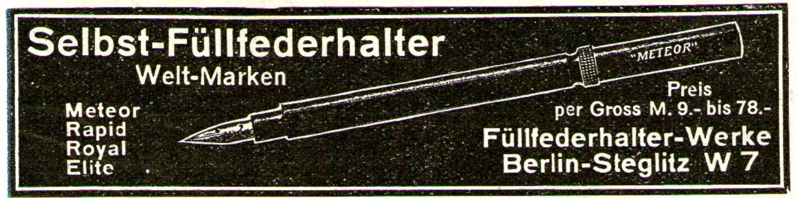 Original-Werbung/ Anzeige 1912 - SELBST - FÜLLFEDERHALTER / WERKE BERLIN - STEGLITZ - Ca.  90 X 25  Mm - Publicités