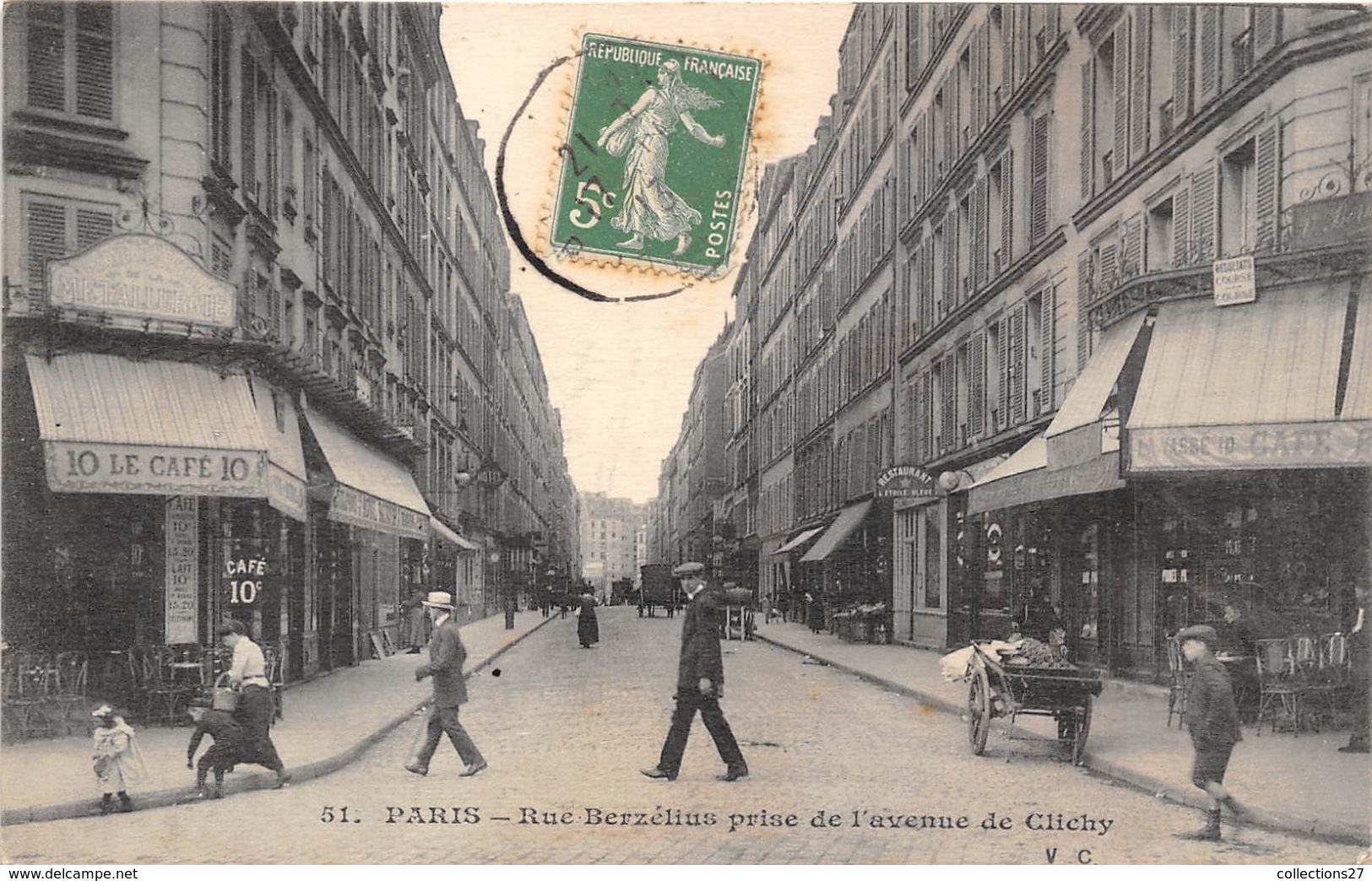 PARIS-75017- RUE BERZELIUS PRISE DE L'AVENUE DE CLICHY - Arrondissement: 17
