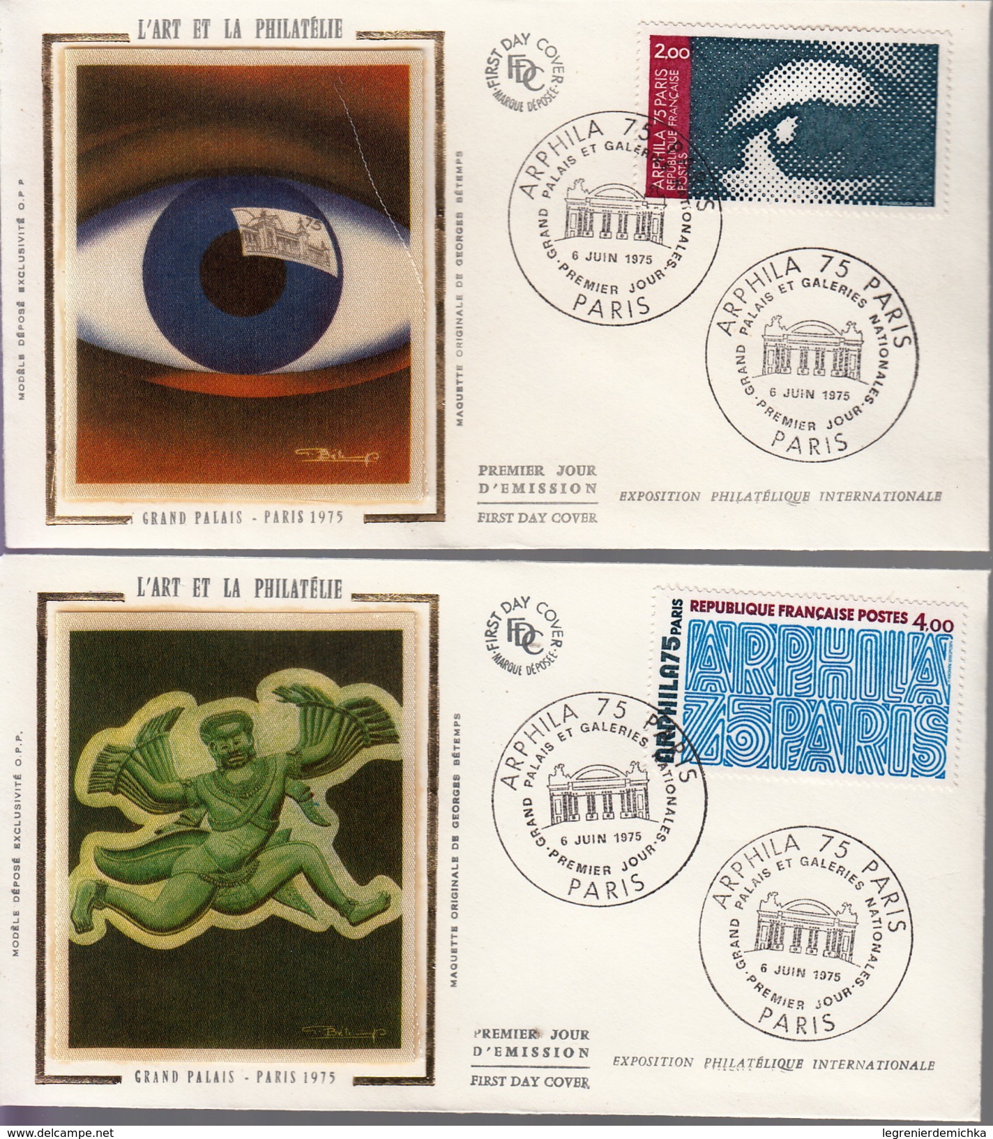 FRANCE 1975 - BLOC FEUILLET N°7 ARPHILA + 4 ENVELOPPES 1er JOUR FDC - Neufs