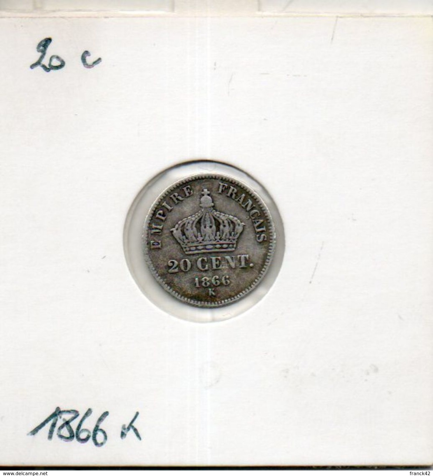 20 Centimes Napoléon III. 1866 K - 20 Centimes