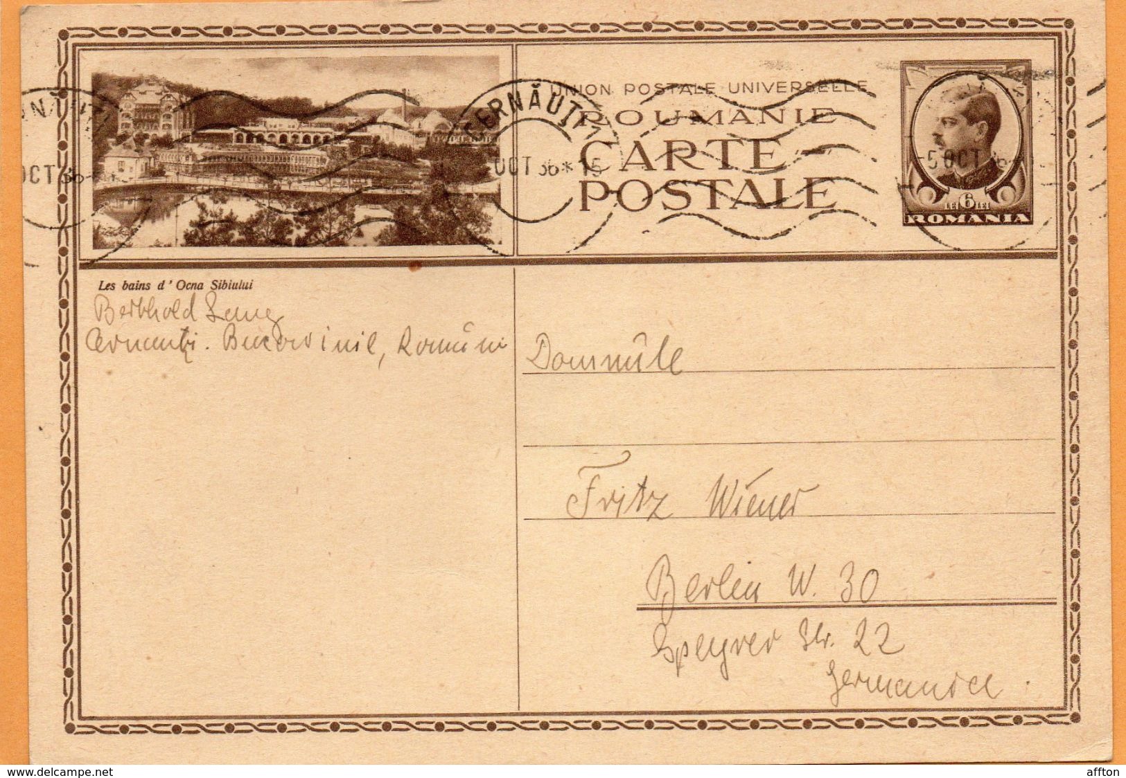 Romania 1936 Card Mailed - Covers & Documents