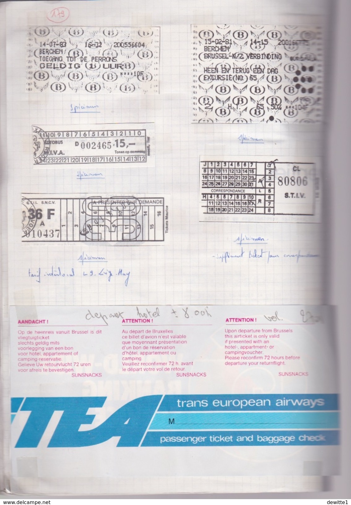 ALBUM CONTENANT DES CENTAINES DE TITRE DE TRANSPORT   TRAM _TRAIN_METRO _ETC ...... 82 SCANS A VOIR