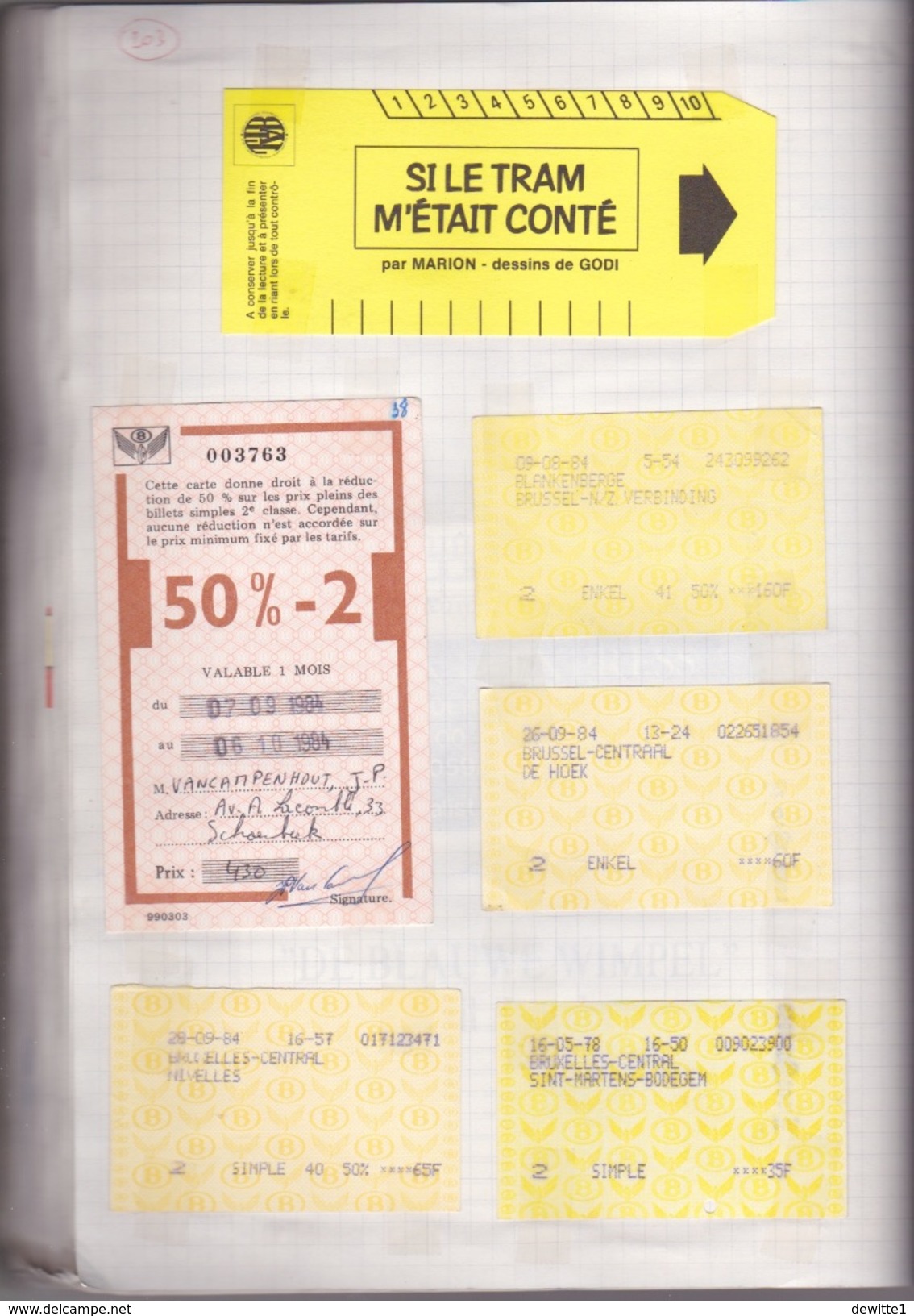 ALBUM CONTENANT DES CENTAINES DE TITRE DE TRANSPORT   TRAM _TRAIN_METRO _ETC ...... 82 SCANS A VOIR