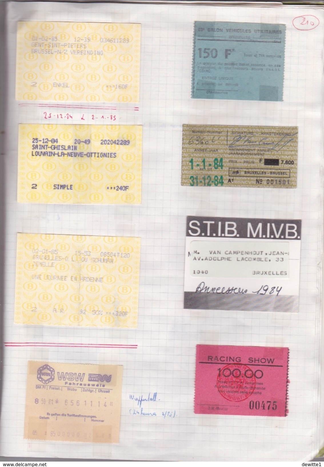 ALBUM CONTENANT DES CENTAINES DE TITRE DE TRANSPORT   TRAM _TRAIN_METRO _ETC ...... 82 SCANS A VOIR