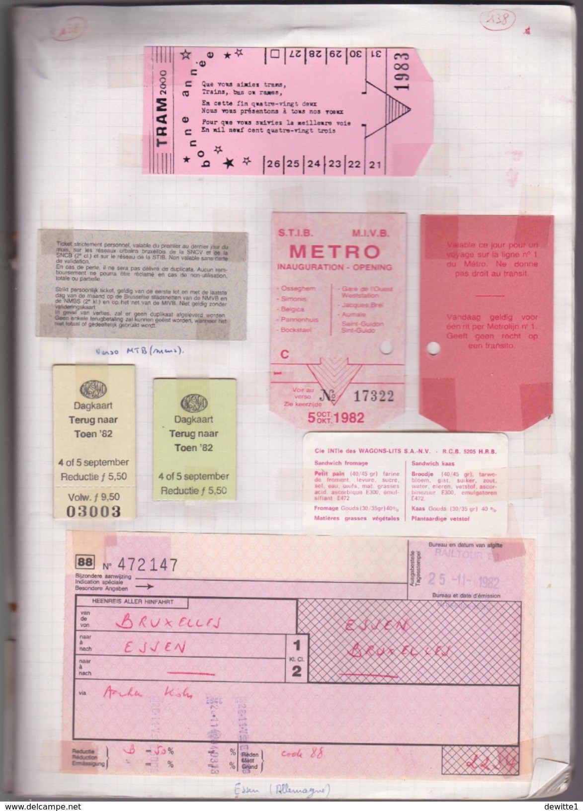 ALBUM CONTENANT DES CENTAINES DE TITRE DE TRANSPORT   TRAM _TRAIN_METRO _ETC ...... 82 SCANS A VOIR