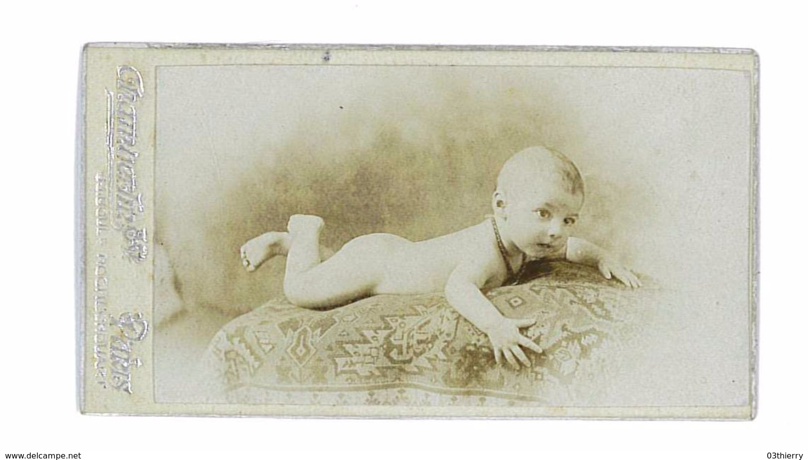 PHOTOGRAPHIE CDV CHAMBERLIN PARIS BEBE COUCHE - Anonymous Persons
