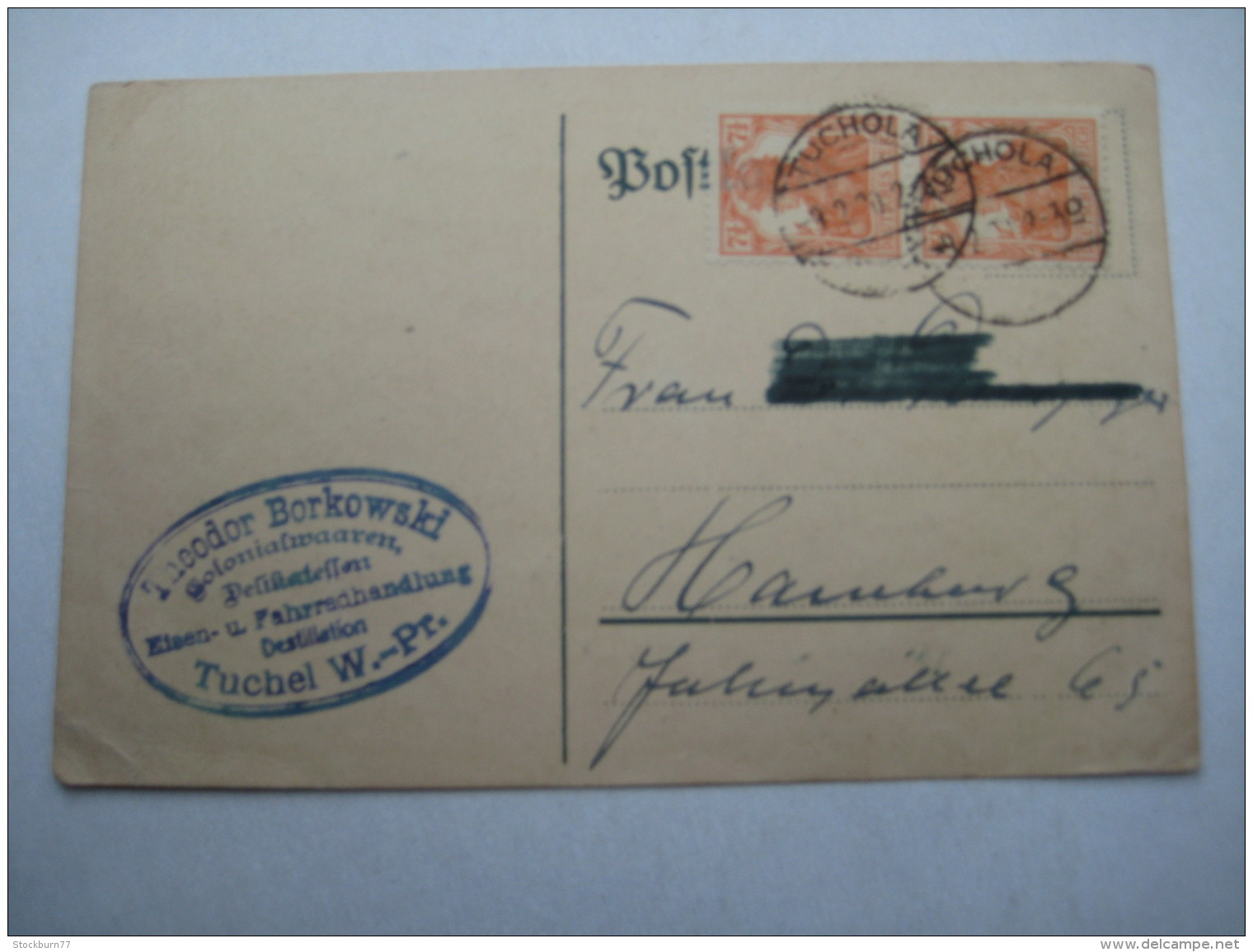 1920 , TUCHOLA , Klarer Stempel Auf Karte Aus Tuchel Mit Deutschen Marken - Briefe U. Dokumente