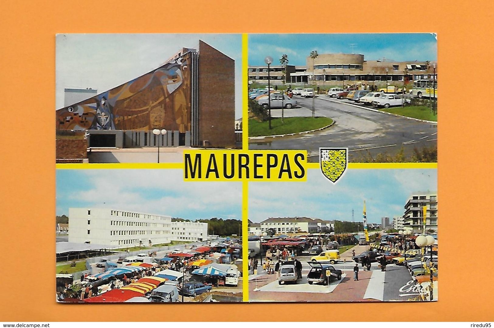 CPSM COULEURS 78 MAUREPAS UNE MULTI VUES - EGLISE - LYCEE DES SEPT MARES - CES LOUIS PERGAUD - MARCHE - SQUARE - - Maurepas