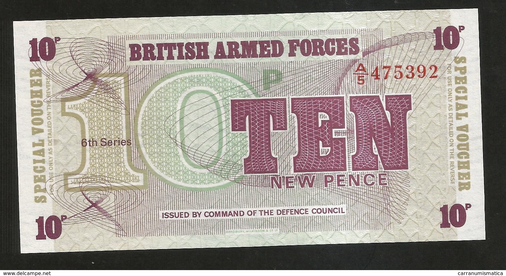BRITISH ARMED FORCES - SPECIAL VOUCHER - 10 PENCE - 6th SERIES - Forze Armate Britanniche & Docuementi Speciali