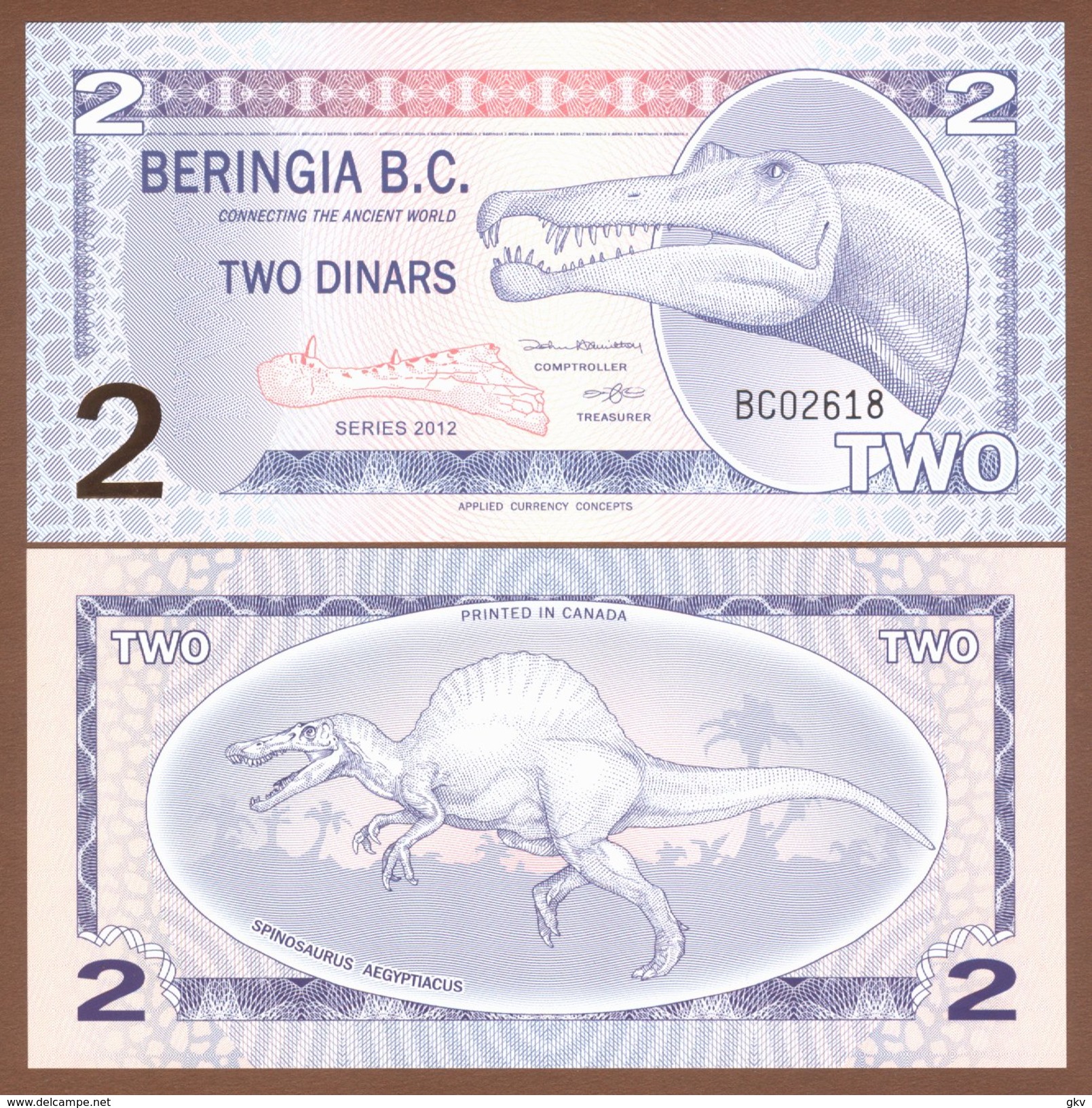 BERINGIA 2 Dinars 2012 Polymer UNC - Autres & Non Classés