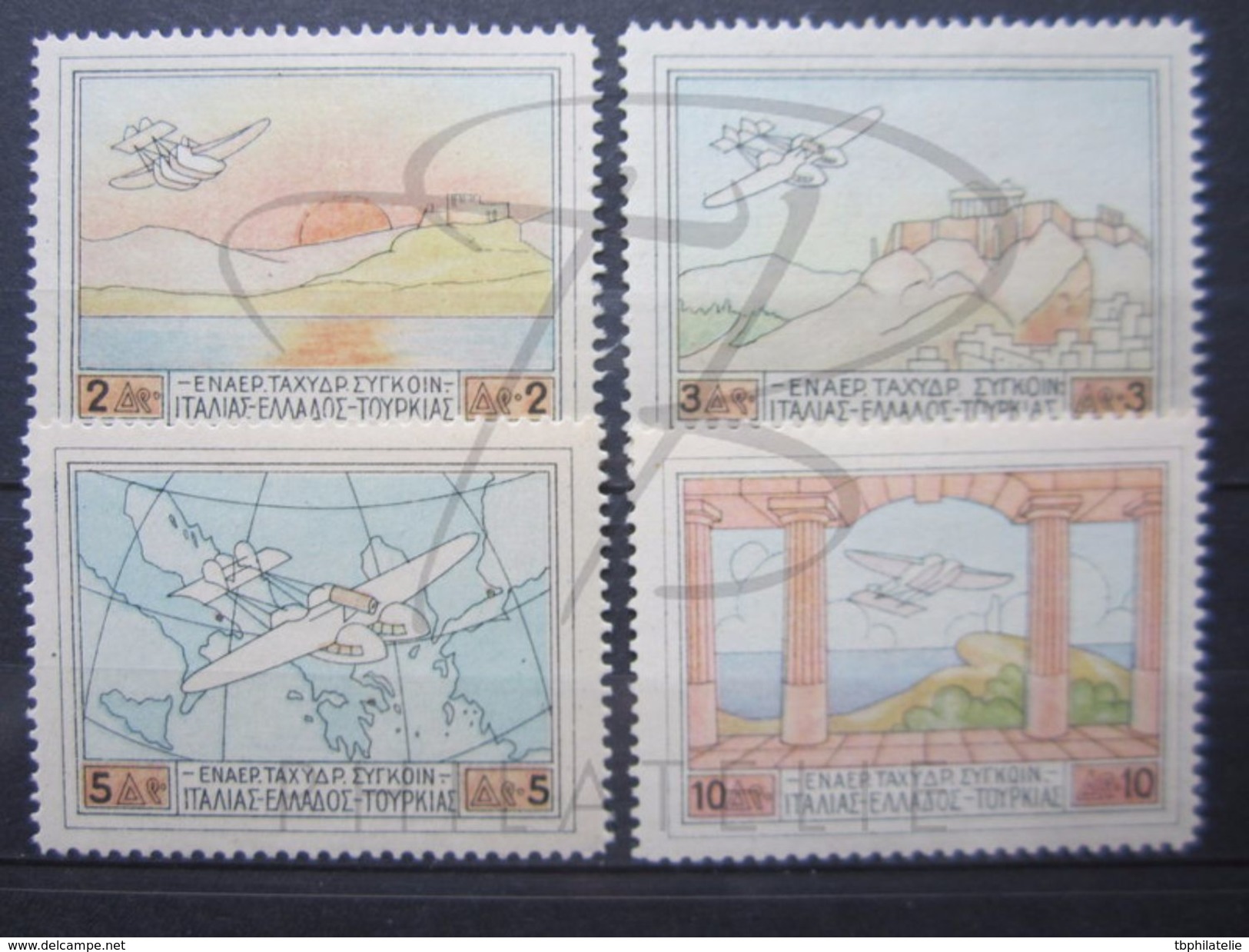 VEND TIMBRES DE POSTE AERIENNE DE GRECE N° 1 - 4 , NEUFS AVEC CHARNIERES !!! - Unused Stamps