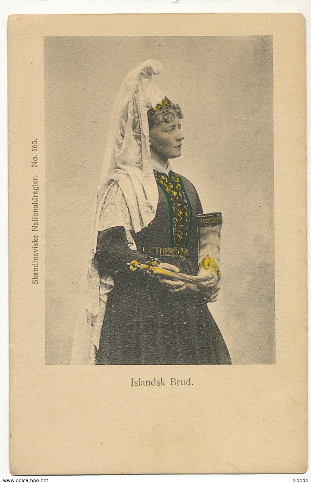 Islandsk Brud Femme Islandaise Edit Skandinaviske Nationaldragter No 165 Hand Colored - Islande