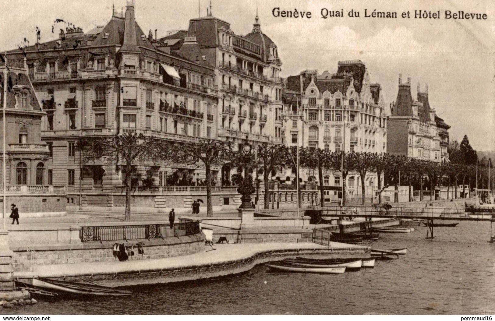 CPA Genève Quai Du Léman Et Hôtel Bellevue - Animée - Bellevue