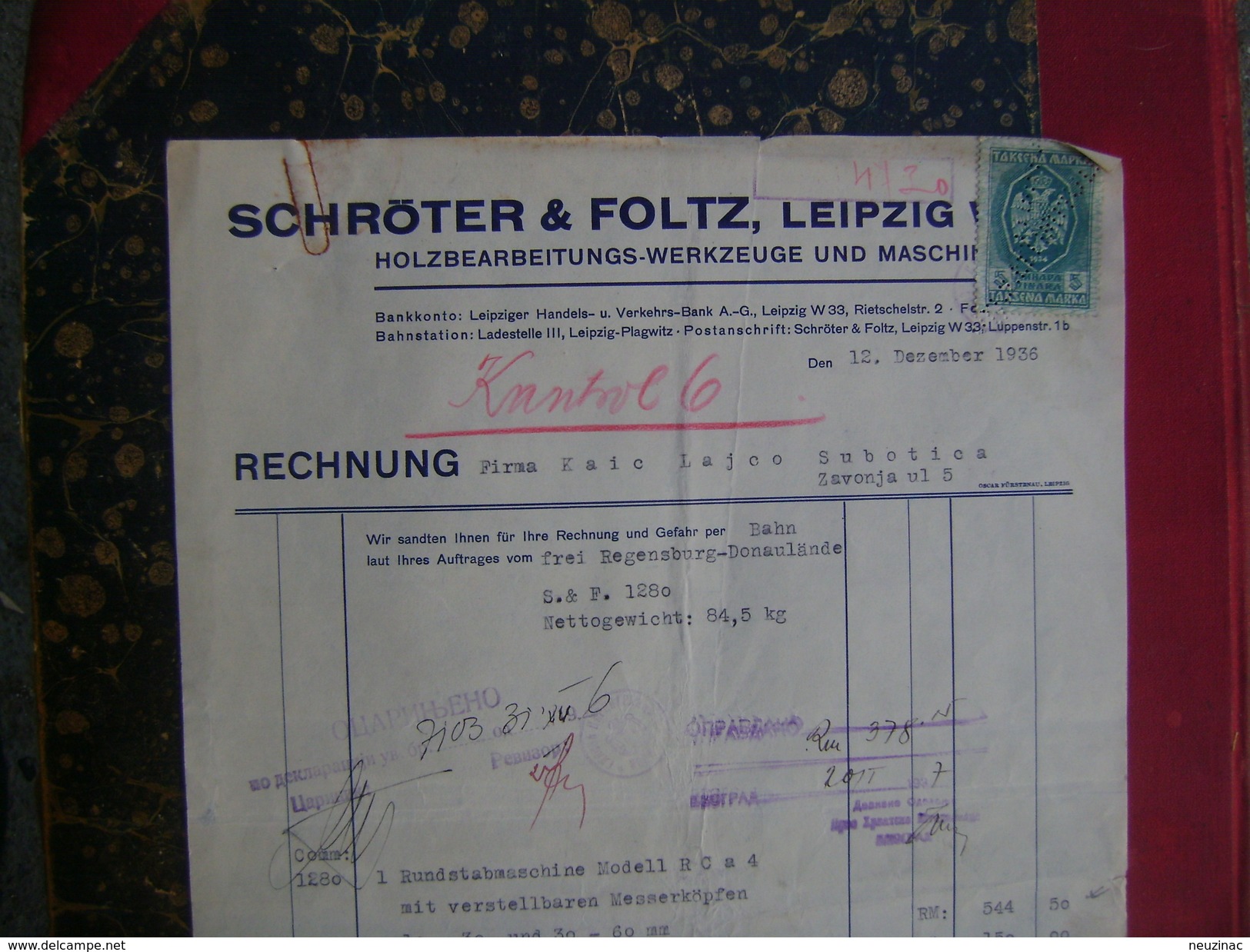 Germany-Leipzig-Schroter&Foltz-woodworking Machines-1936  (K-3) - Petits Métiers
