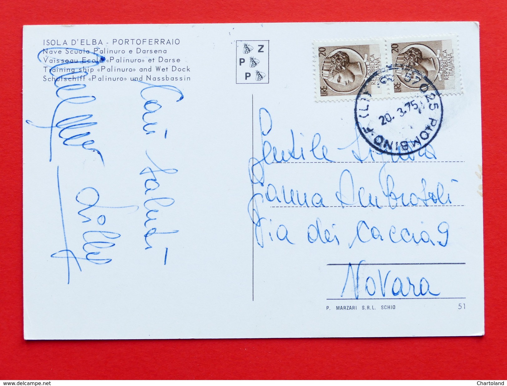 Cartolina Portoferraio - Isola D'Elba - Nuove Scuole Palinuro E Darsena - 1975 - Livorno