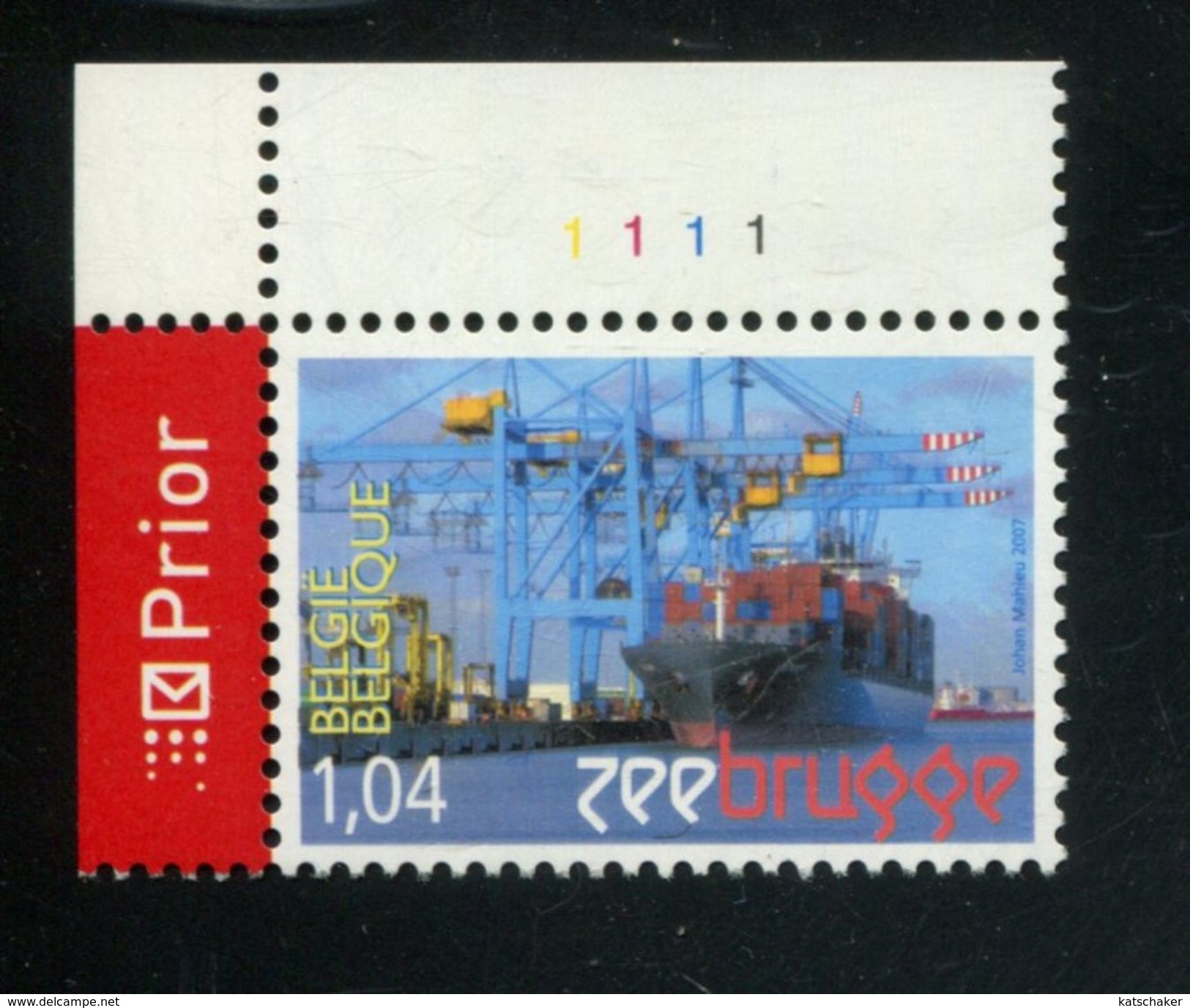 479161550 2007 ** MNH OCB  3669 Plaatnr 1111 100 JAAR HAVEN VAN ZEEBRUGGE - 2001-2010